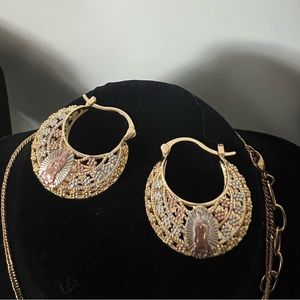 Virgen de Guadalupe hoop earrings